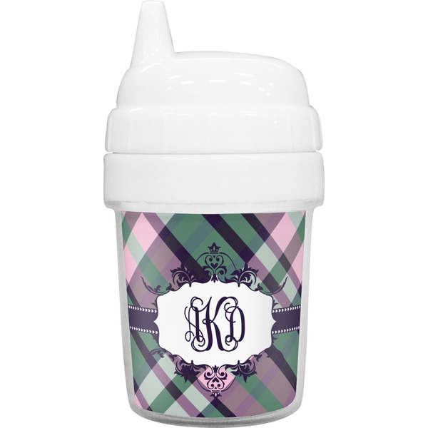 Custom Plaid with Pop Baby Sippy Cup (Personalized)