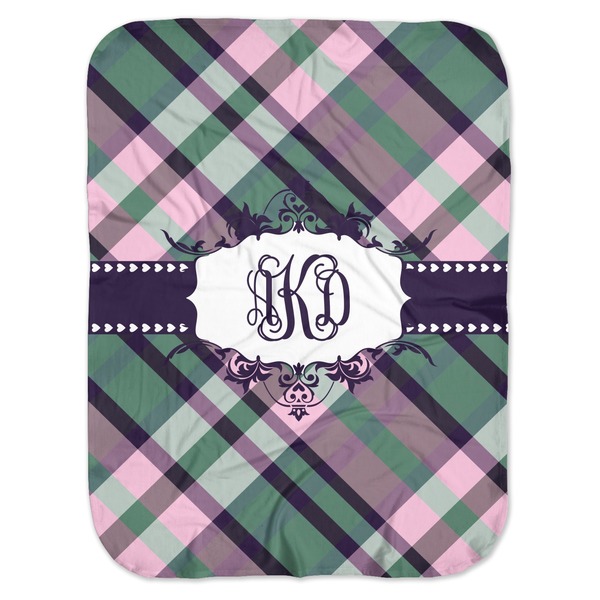 Custom Plaid with Pop Baby Swaddling Blanket (Personalized)