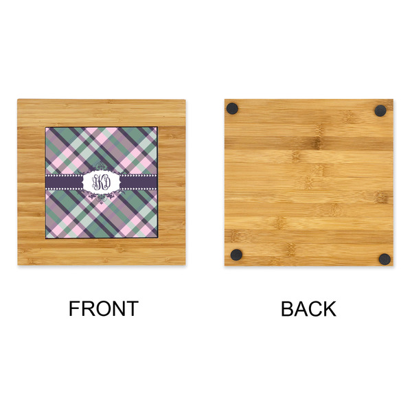 Plaid with Pop Bamboo Trivet with 6" Tile - APPROVAL