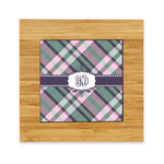 Plaid with Pop Bamboo Trivet with Ceramic Tile Insert (Personalized)