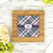 Plaid with Pop Bamboo Trivet with 6" Tile - LIFESTYLE
