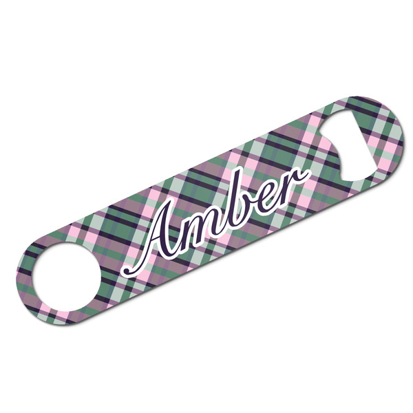Custom Plaid with Pop Bar Bottle Opener w/ Monogram