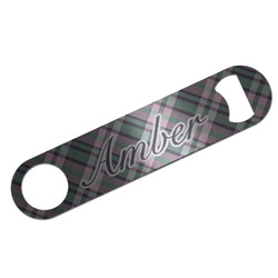 Plaid with Pop Bar Bottle Opener - Silver w/ Monogram