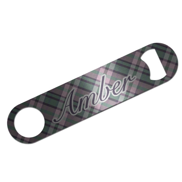 Plaid with Pop Bar Opener - Silver - Front