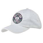 Plaid with Pop Baseball Cap - White (Personalized)