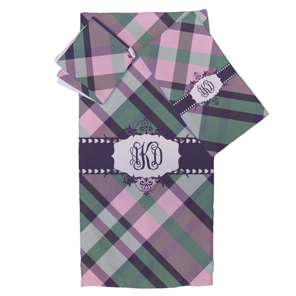 Custom Plaid with Pop Bath Towel Set - 3 Pcs (Personalized)