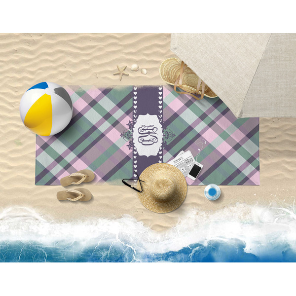 Plaid with Pop Beach Towel Lifestyle