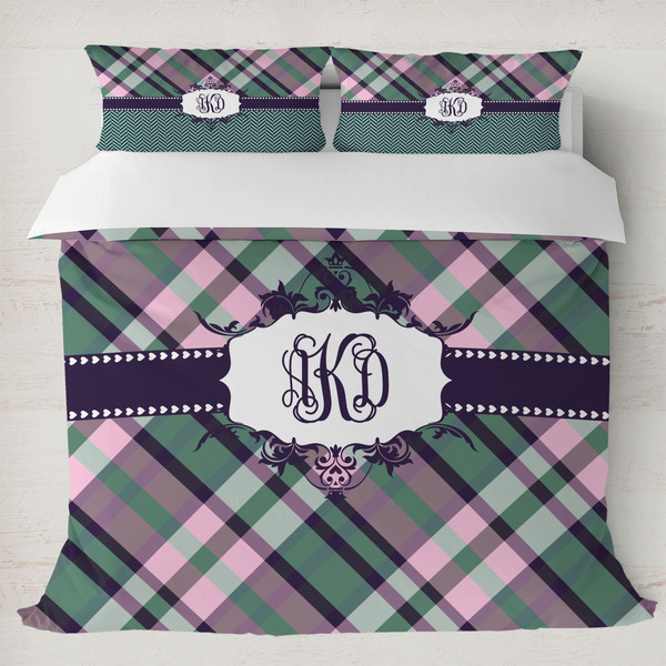 Custom Plaid with Pop Duvet Cover Set - King (Personalized)