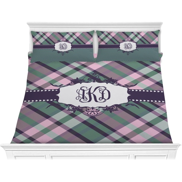 Custom Plaid with Pop Comforter Set - King (Personalized)