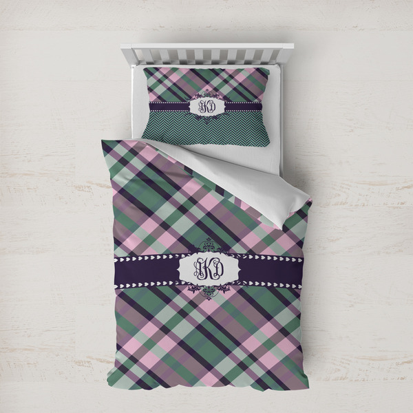Custom Plaid with Pop Duvet Cover Set - Twin XL (Personalized)