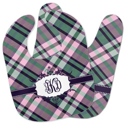 Plaid with Pop Baby Bib w/ Monogram
