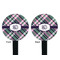 Plaid with Pop Black Plastic 7" Stir Stick - Double Sided - Round - Front & Back