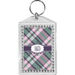 Plaid with Pop Bling Keychain (Personalized)