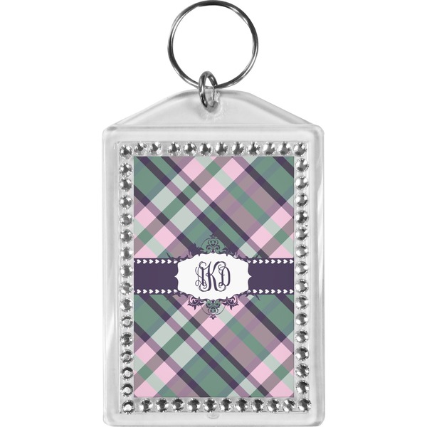Custom Plaid with Pop Bling Keychain (Personalized)