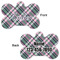 Plaid with Pop Bone Shaped Dog ID Tag - Large - Approval