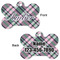 Plaid with Pop Bone Shaped Dog Tag - Front & Back