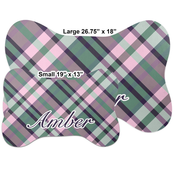 Plaid with Pop Bone Shaped Mat Comparison