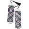 Plaid with Pop Bookmark with tassel - Front and Back