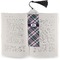 Plaid with Pop Bookmark with tassel - In book