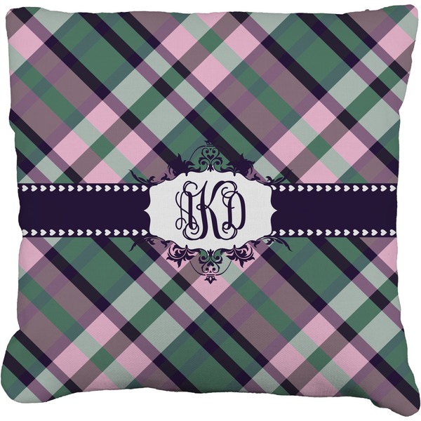 Custom Plaid with Pop Faux-Linen Throw Pillow 26" (Personalized)