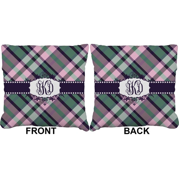 Plaid with Pop Burlap Pillow Approval