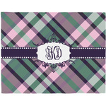 Plaid with Pop Woven Fabric Placemat - Twill w/ Monogram