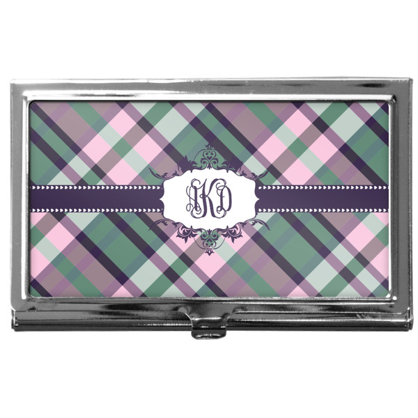 Custom Plaid with Pop Business Card Case