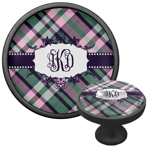 Plaid with Pop Cabinet Knob - Black - Multi Angle
