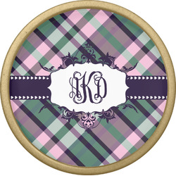 Plaid with Pop Cabinet Knob - Gold (Personalized)