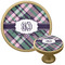 Plaid with Pop Cabinet Knob - Gold (Personalized)