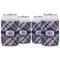 Plaid with Pop Can Cooler (12 oz) - Set of 4 w/ Monogram