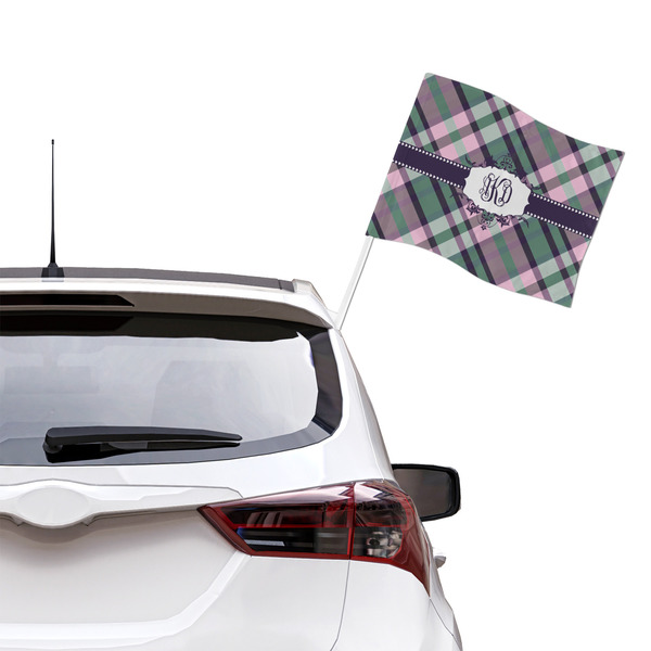 Plaid with Pop Car Flag - Large - LIFESTYLE