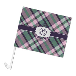 Plaid with Pop Car Flag - Large (Personalized)
