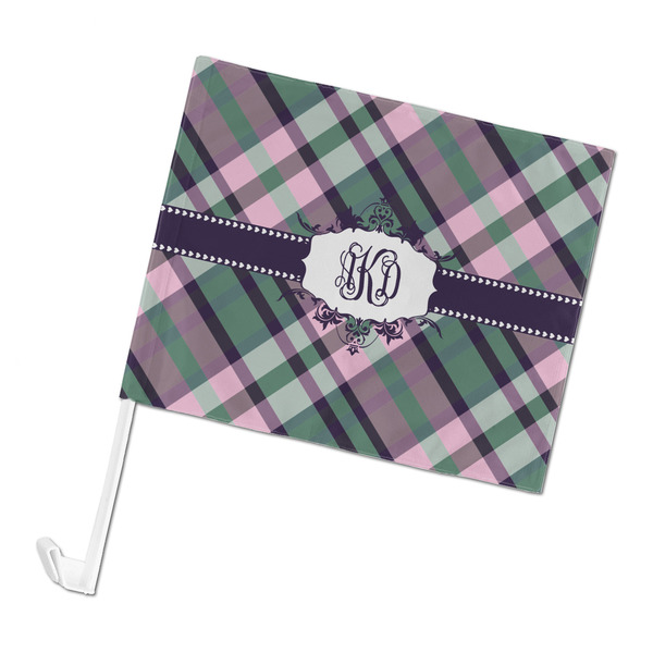 Custom Plaid with Pop Car Flag - Large (Personalized)