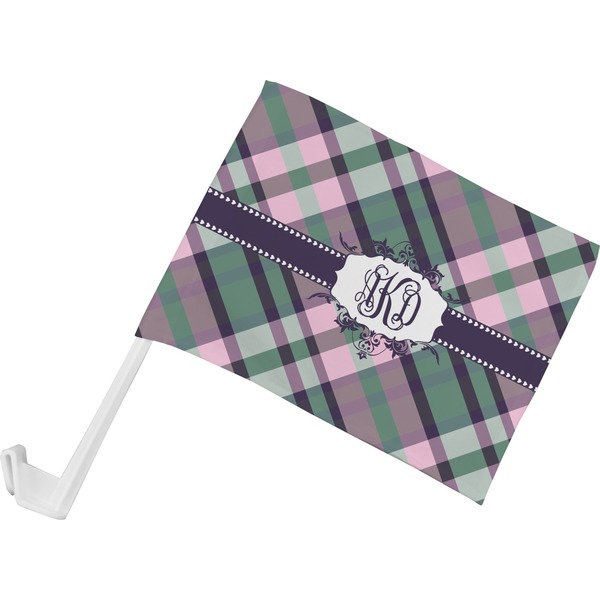 Custom Plaid with Pop Car Flag - Small w/ Monogram