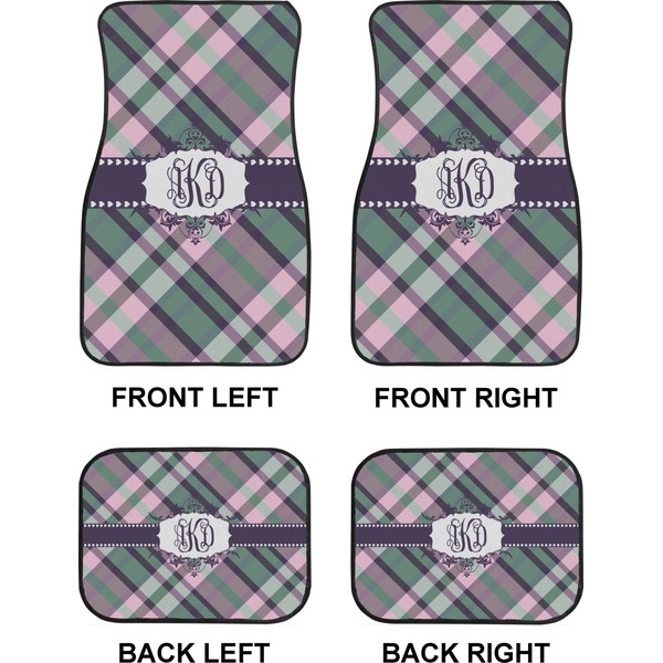 Plaid with Pop Car Floor Mats Set (2F + 2B)