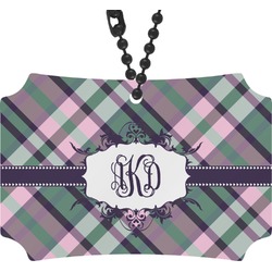 Plaid with Pop Rear View Mirror Ornament (Personalized)