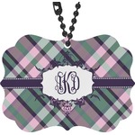Plaid with Pop Rear View Mirror Decor (Personalized)