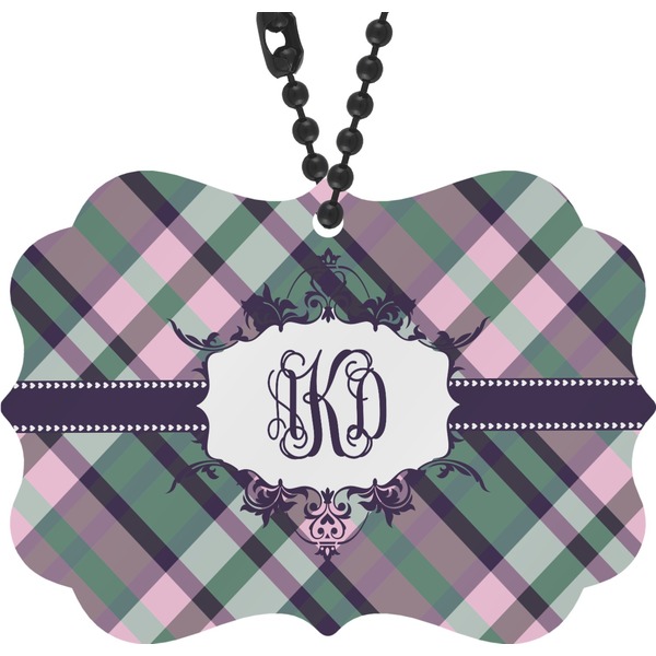 Custom Plaid with Pop Rear View Mirror Decor (Personalized)