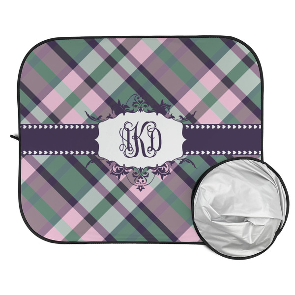 Plaid with Pop Car Sun Shades - FOLDED & UNFOLDED