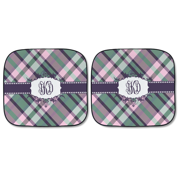 Plaid with Pop Car Sun Shades - FRONT