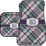 Plaid with Pop Car Floor Mats Set - 2 Front & 2 Back (Personalized)