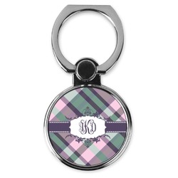 Plaid with Pop Cell Phone Ring Stand & Holder (Personalized)