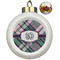 Plaid with Pop Ceramic Ball Ornaments - Poinsettia Garland (Personalized)