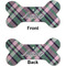 Plaid with Pop Ceramic Flat Ornament - Bone Front & Back (APPROVAL)