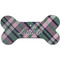 Plaid with Pop Ceramic Dog Ornament - Front w/ Monogram