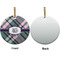 Plaid with Pop Ceramic Flat Ornament - Circle Front & Back (APPROVAL)