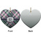 Plaid with Pop Ceramic Flat Ornament - Heart Front & Back (APPROVAL)