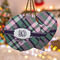 Plaid with Pop Ceramic Ornament w/ Monogram