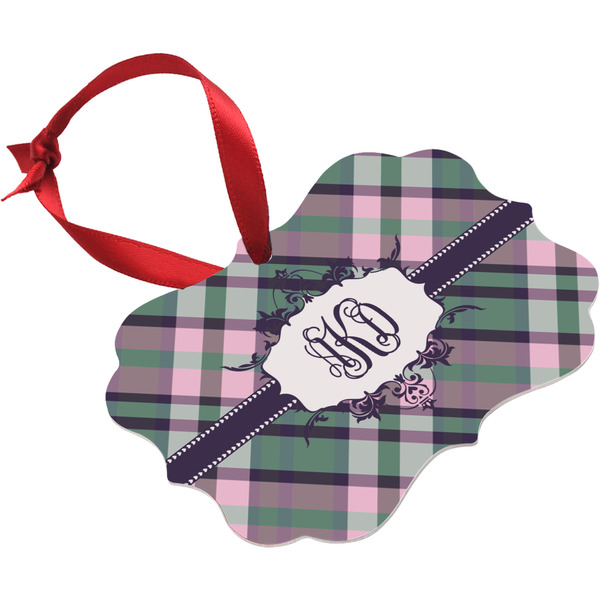 Plaid with Pop Christmas Ornament